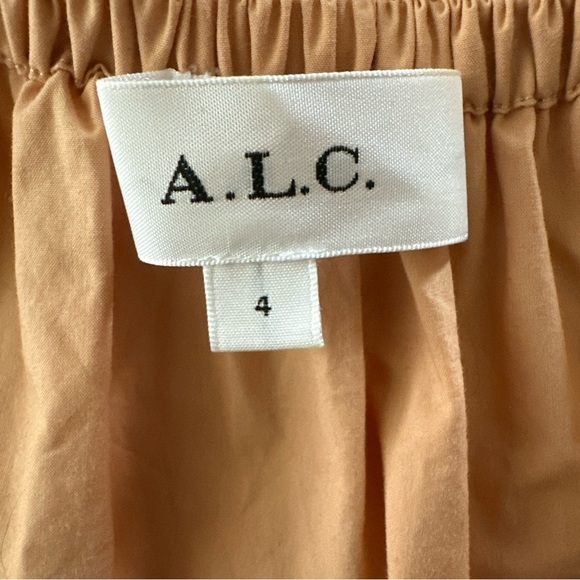A.L.C. Harper Ruffle Sleeve Dress Peach Orange Mini Cotton Tiered A Line US 4 - Picture 11 of 13